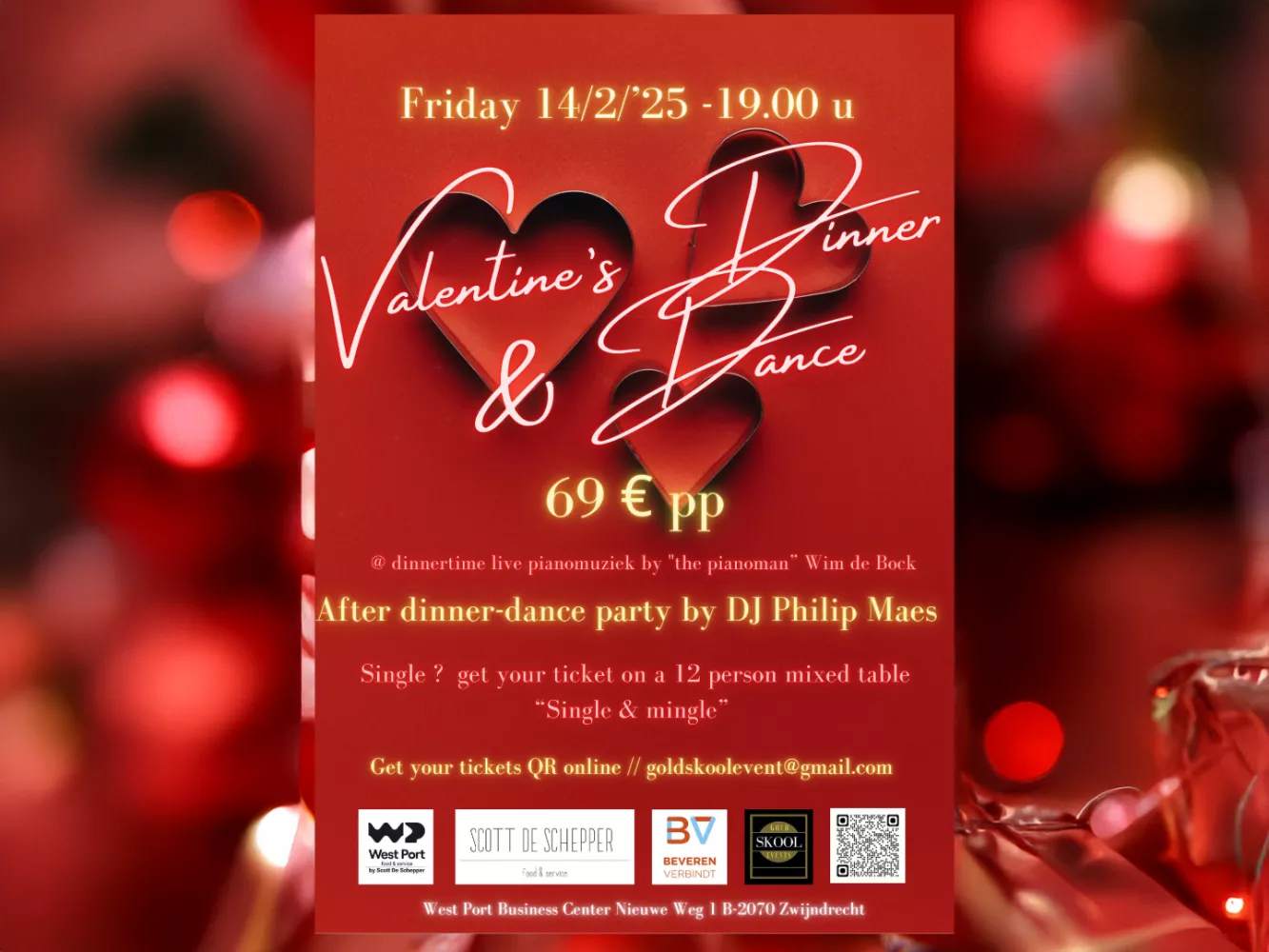 Valentines Dinner & Dance Antwerpen Linkeroever Zwijndrecht